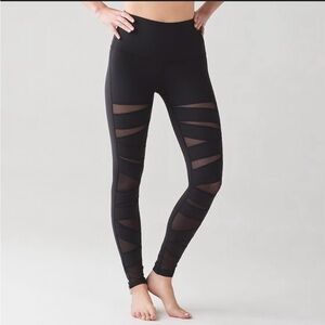 Lululemon Wunder Under High Rise Tech Mesh Cutout Leggings. Like New!  Size 4